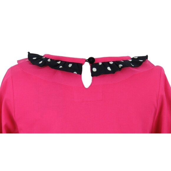 KoKo Nut Dress Girls Size 7 Pink Polka Dot Lace Trim Long Sleeve NWT - Picture 7 of 7